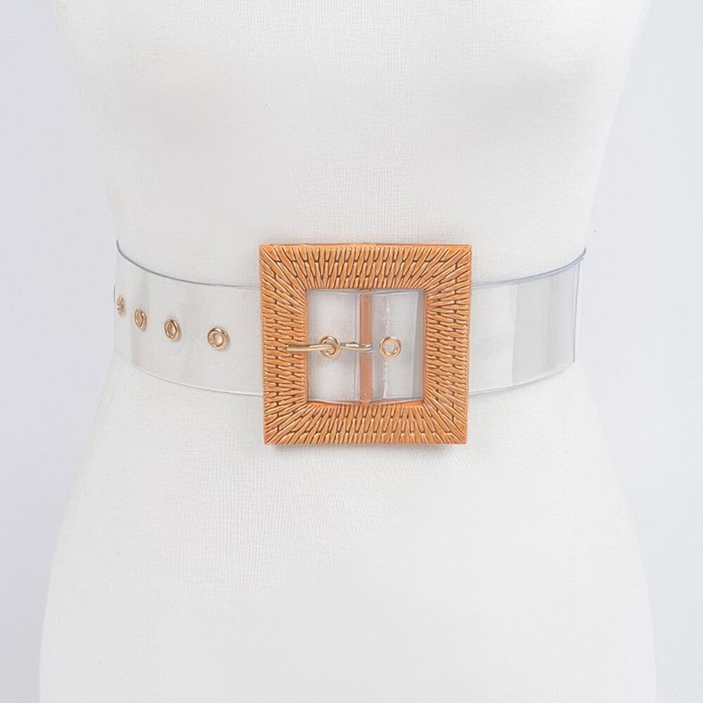 Faux Bamboo Buckle Plus Size Transparent Belt